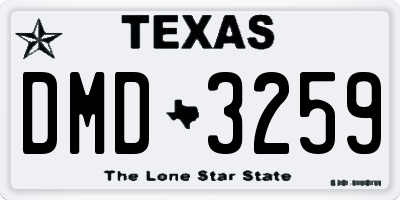 TX license plate DMD3259