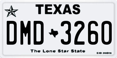 TX license plate DMD3260