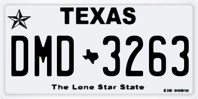 TX license plate DMD3263