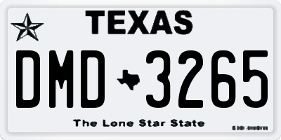 TX license plate DMD3265