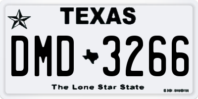 TX license plate DMD3266