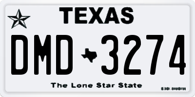 TX license plate DMD3274