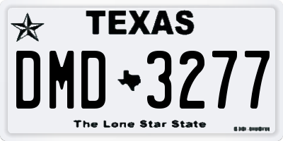 TX license plate DMD3277