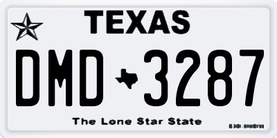 TX license plate DMD3287