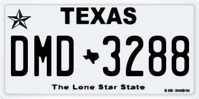 TX license plate DMD3288