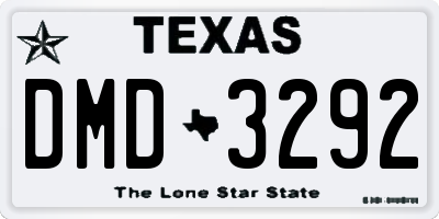 TX license plate DMD3292