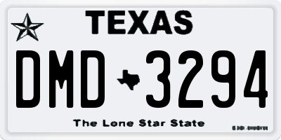 TX license plate DMD3294