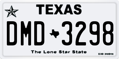TX license plate DMD3298