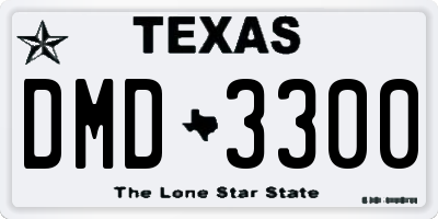 TX license plate DMD3300