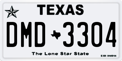 TX license plate DMD3304