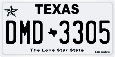 TX license plate DMD3305