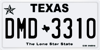 TX license plate DMD3310