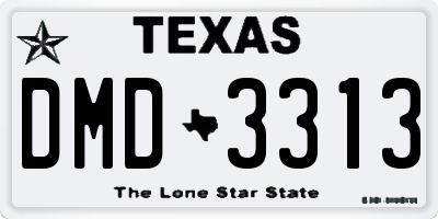 TX license plate DMD3313