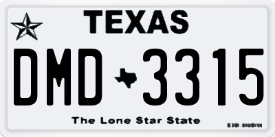 TX license plate DMD3315