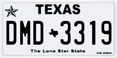 TX license plate DMD3319