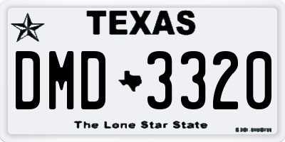 TX license plate DMD3320