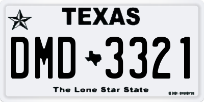 TX license plate DMD3321