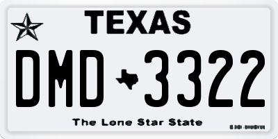 TX license plate DMD3322