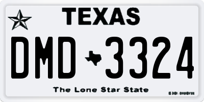 TX license plate DMD3324