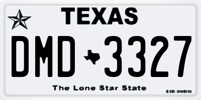 TX license plate DMD3327
