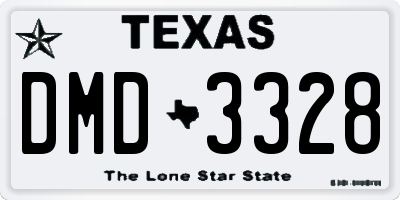 TX license plate DMD3328