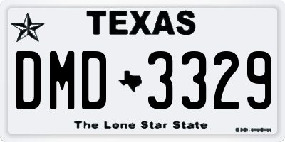 TX license plate DMD3329