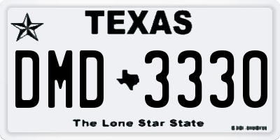 TX license plate DMD3330