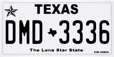 TX license plate DMD3336