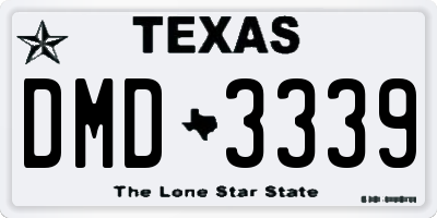 TX license plate DMD3339