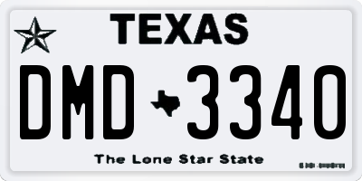 TX license plate DMD3340
