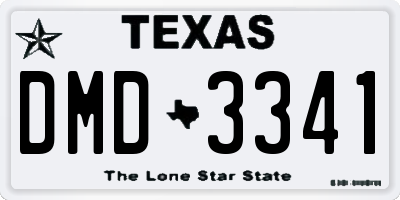 TX license plate DMD3341