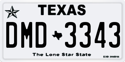 TX license plate DMD3343