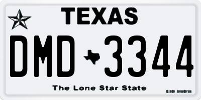 TX license plate DMD3344