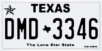 TX license plate DMD3346