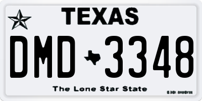 TX license plate DMD3348