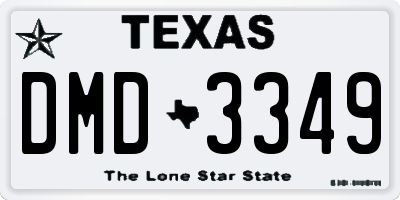 TX license plate DMD3349