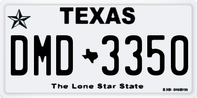 TX license plate DMD3350