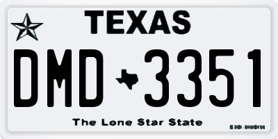 TX license plate DMD3351