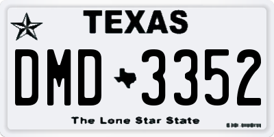 TX license plate DMD3352