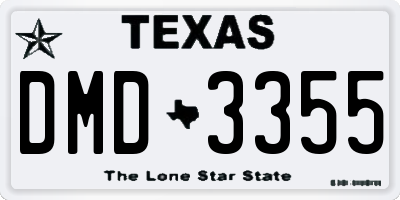 TX license plate DMD3355