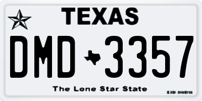 TX license plate DMD3357