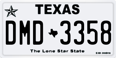 TX license plate DMD3358