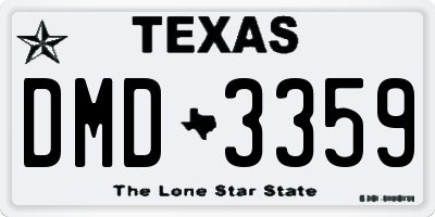 TX license plate DMD3359