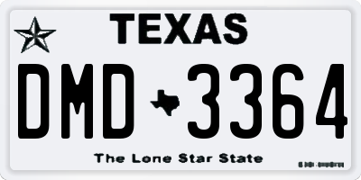 TX license plate DMD3364
