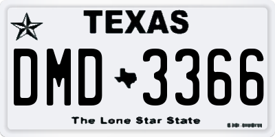 TX license plate DMD3366