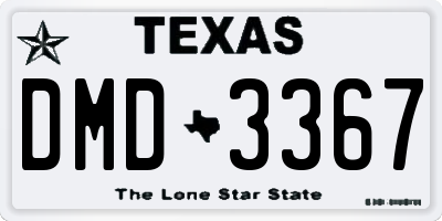 TX license plate DMD3367