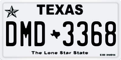 TX license plate DMD3368