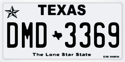 TX license plate DMD3369
