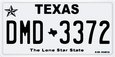 TX license plate DMD3372