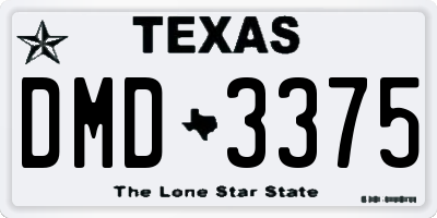 TX license plate DMD3375